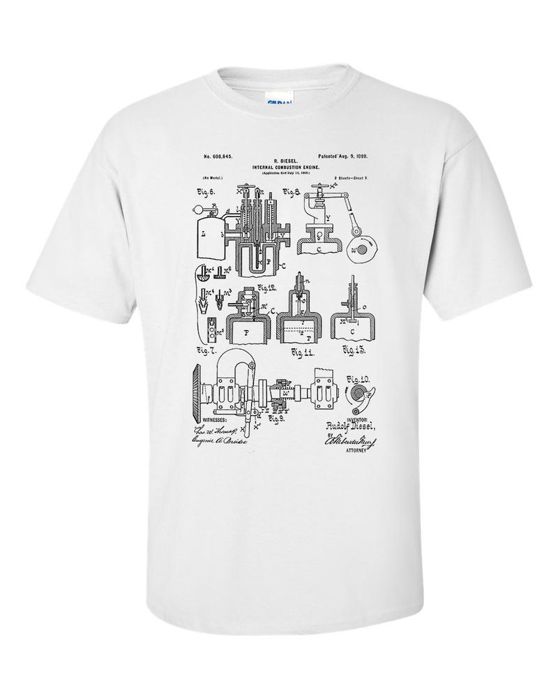 Diesel Engine Patent Mechanic Engineer T Shirt 2XL