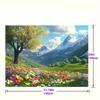 2D Cartoon Style Mountain Flower Background Cloth for Party Decor
