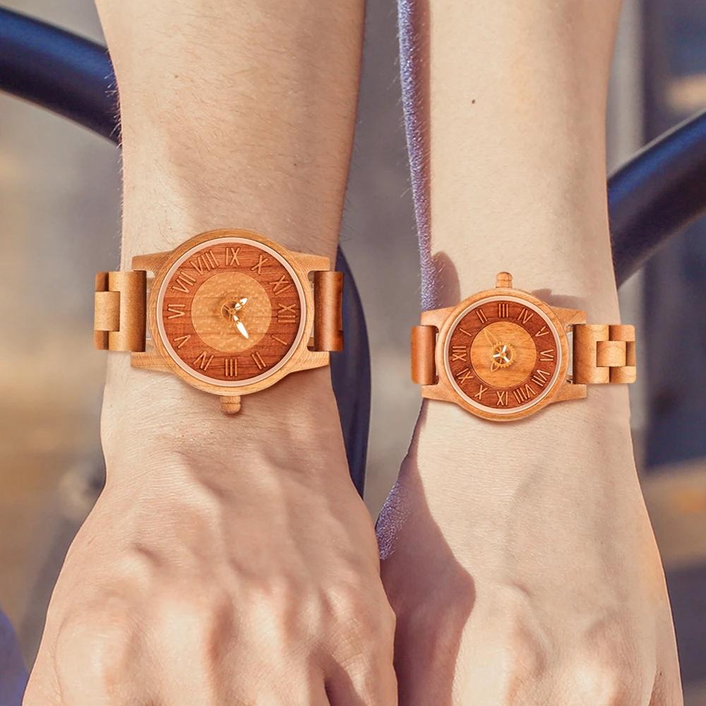 Fashion Men's Wooden Watch Multi-functional Quartz Movement Elegant Blend of Nature and Technology for Women Watch