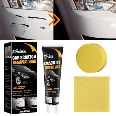 120ml Auto Polishing Kit with Sponges Remove Stains Car Paint Scratch Repair Cleaning Kit Quick Fix Paint Repair Polishing Wax