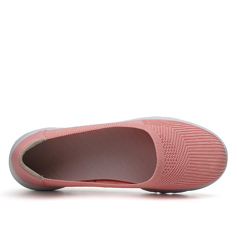 New Casual Flat-bottom Sports Foot Women's Shoes Fly-woven Mesh One-pedal Shallow Mouth Mother Shoes 35-42