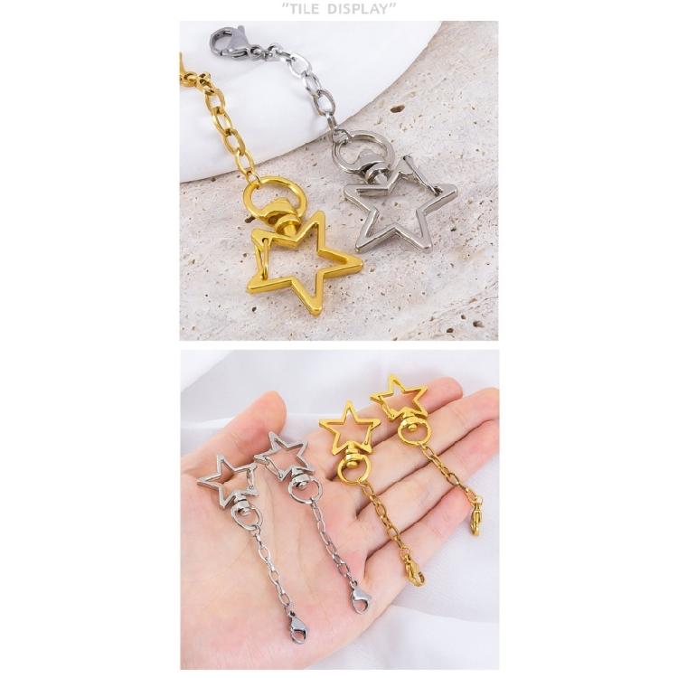 Personalised Metal Star Keychain Chain Accessory Keyring Pendant with Jump Rings For Handmade Craft Enthusiasts