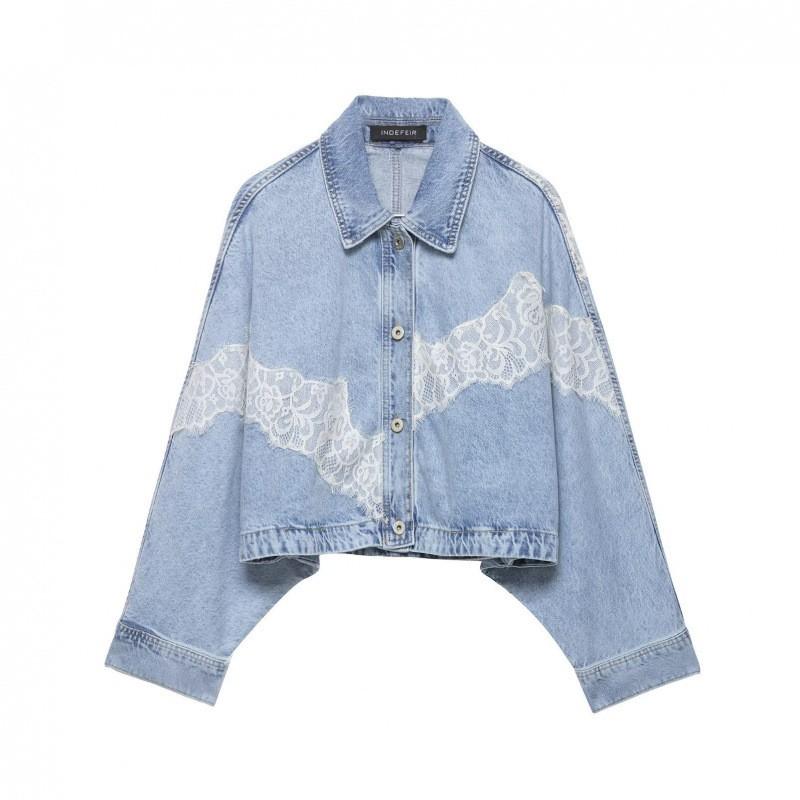 Womens Lightweight Denim Jacket Short Cropped