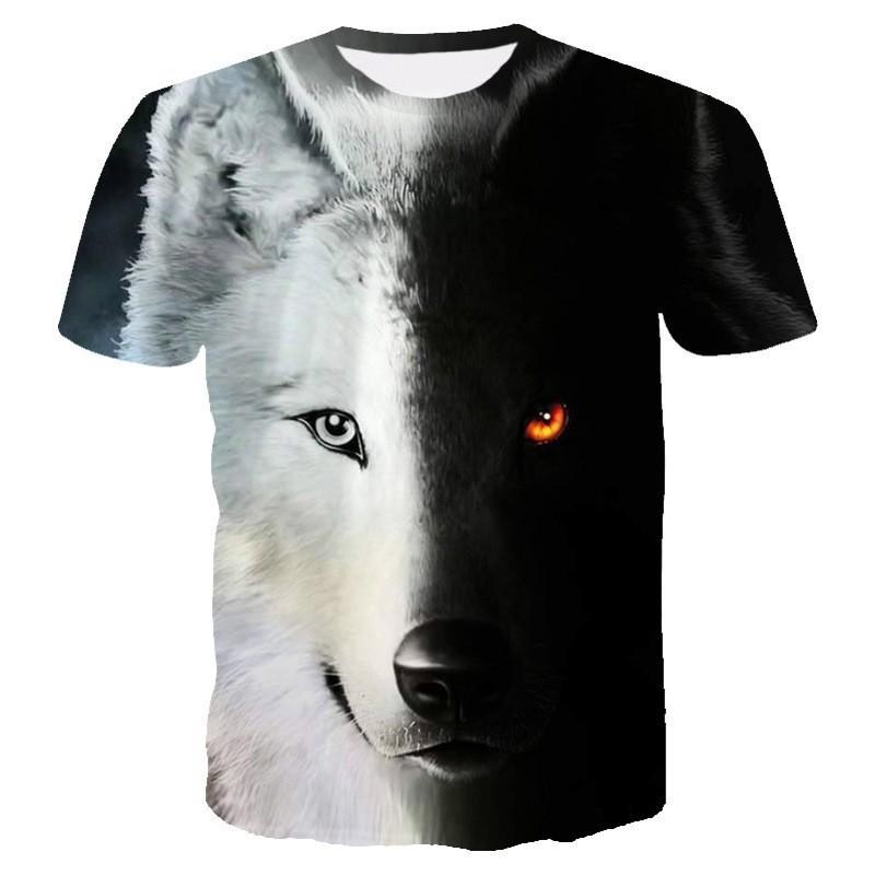 3D Digital Printed Animal Fox Print Men's Short Sleeved Casual Sports T-shirt