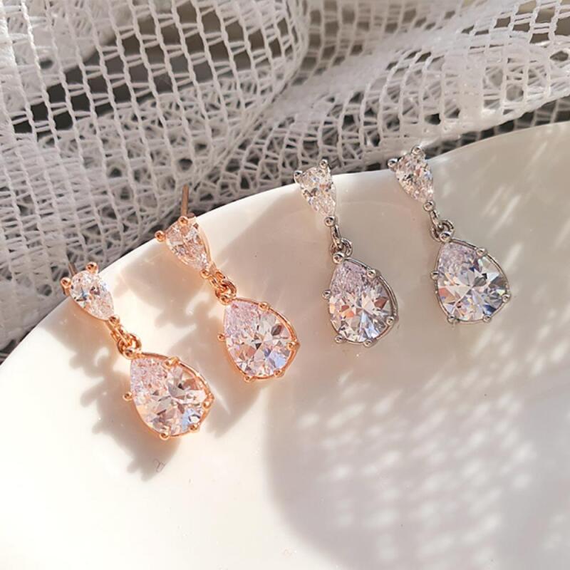 Women's Water Drop Bling Drop Earrings