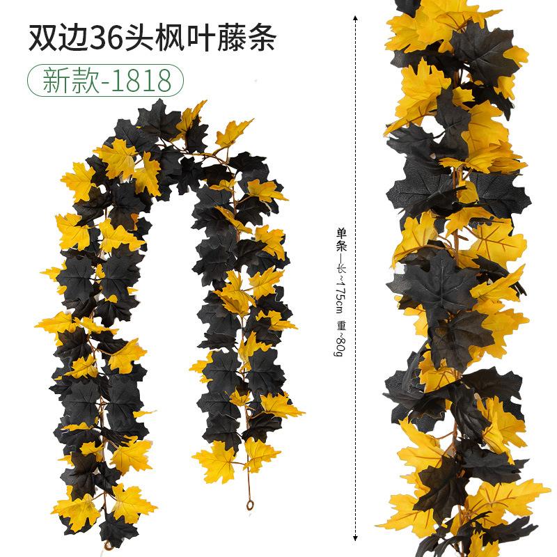 Fleur Artificielle Simulation Feuille d'Érable Vigne Européenne et Américaine Saison de la Récolte Enroulement Vigne de Simulation Décoration Extérieure Feuille d'Érable de Simulation