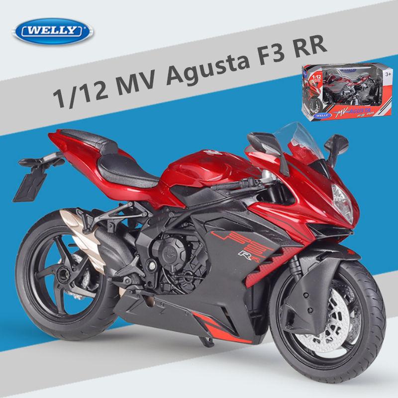 WELLY 1/12 MV Agusta F3 RR Alloy Race Motorcycle Model Diecast Metal Street Motorcycle Model Simulation Collection Kids Toy Gift