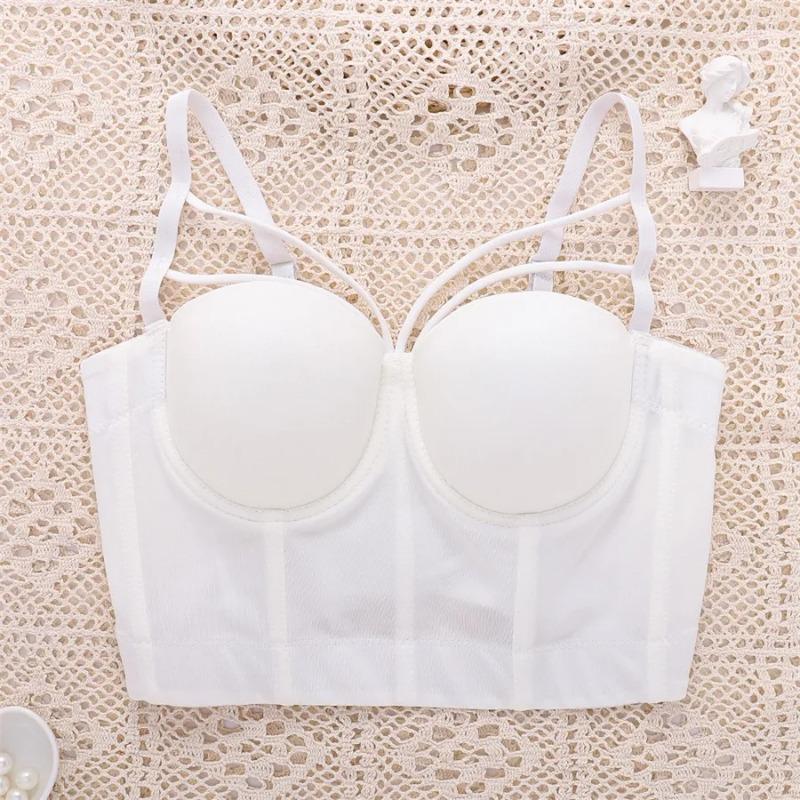 

Sexy Hollow Out Women Corset Lady Bralette Girl Party Strap Push Up Bustier Color Crop Bra Vest S