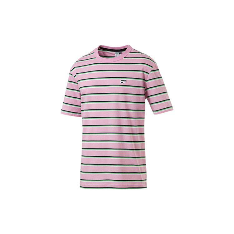 

Puma Мужская футболка с коротким рукавом в полоску с цветными блоками Downtown, Топы, Розовый 579230-21 M