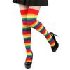 Rainbow Striped Long Tube Socks Over-the-Knee Socks Women Festival Party Costume Accessories Performance Dance Colorful Striped Socks Wholesale