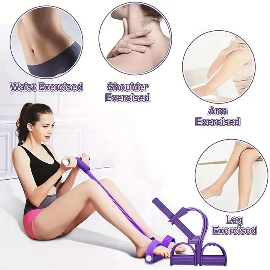 1Pc6-Tube Elastic Yoga Pedal Pull Resistance Band, Suitable For Abdominal/Waist/Arm/Leg Stretching Slimming Training