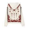 Damen Stilvolles Lässiges Langarm Reißverschluss Kapuzenpullover mit Halloween-Print