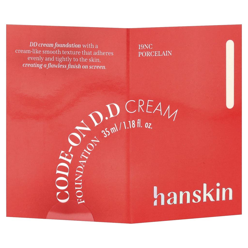 Hanskin CodeOn DD Cream Foundation, 19NC Porcelain, 35ml (1.18fl Oz)