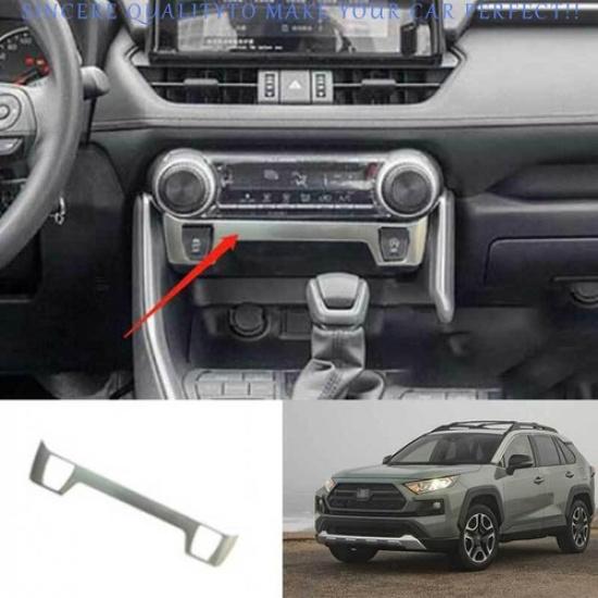 For Toyota RAV4 2019-2025 Silver Steel Center Console Start/Stop Button Frame
