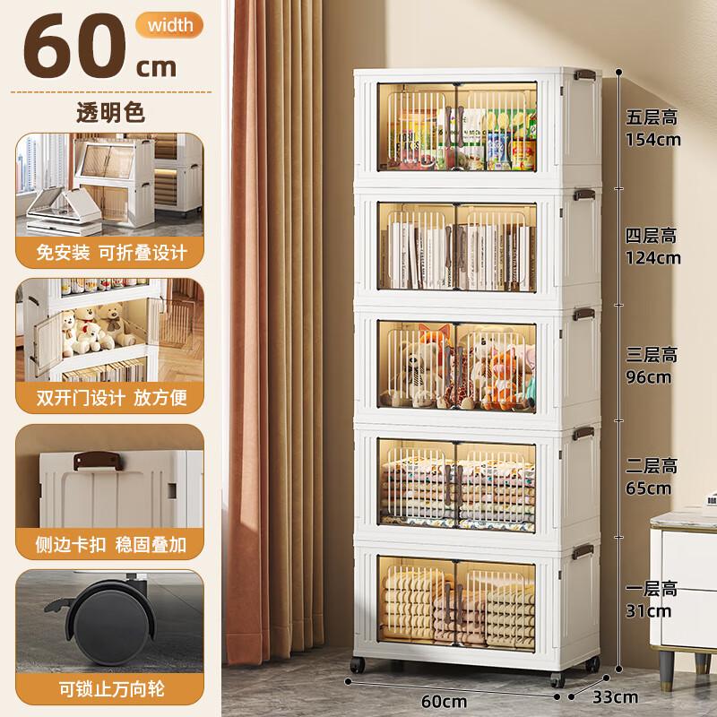 miflame Transparent 5-Layer Folding Storage Rack