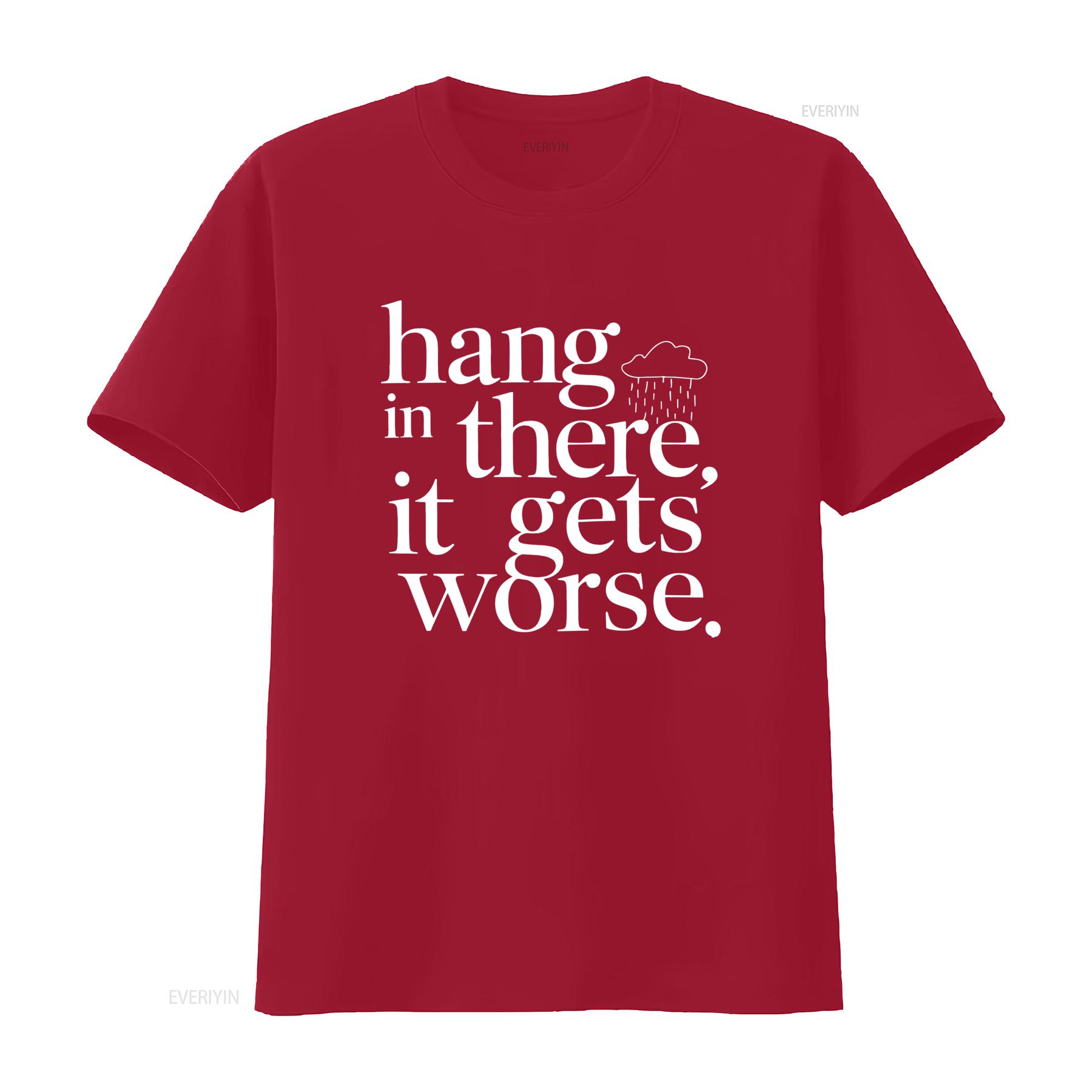 Держись, будет хуже Футболка Смешной пессимист Саркастический юмор для циников Качество Bella Canvas винтажный Стирка S