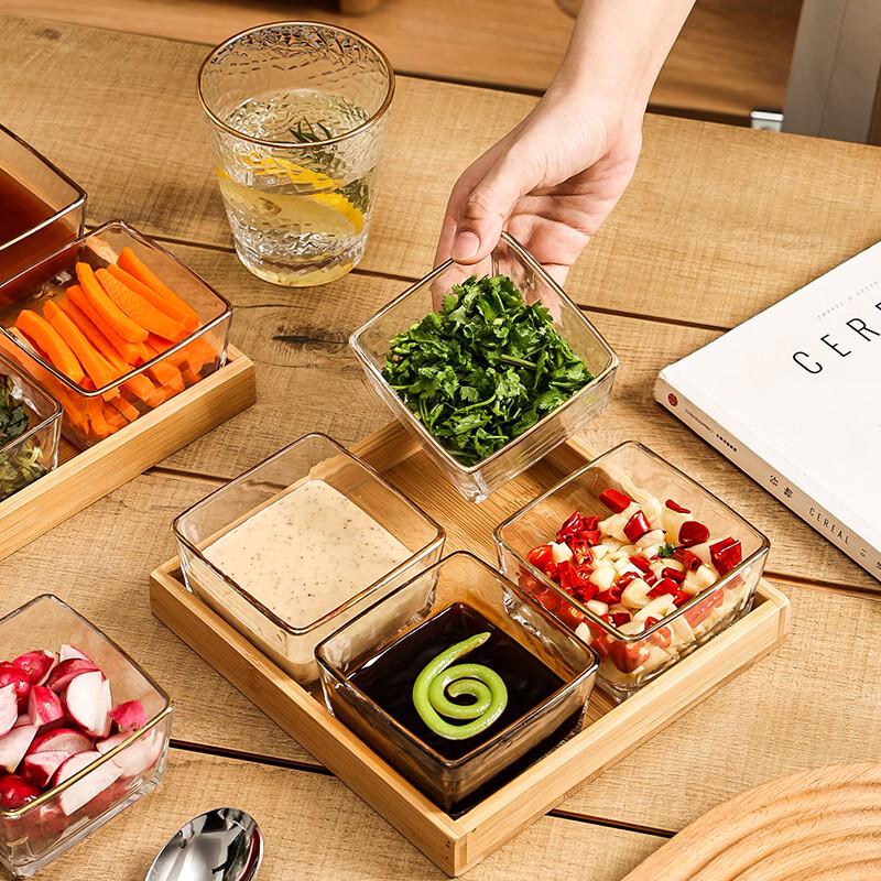 Nine-Grid Divided Glass Snack Platter