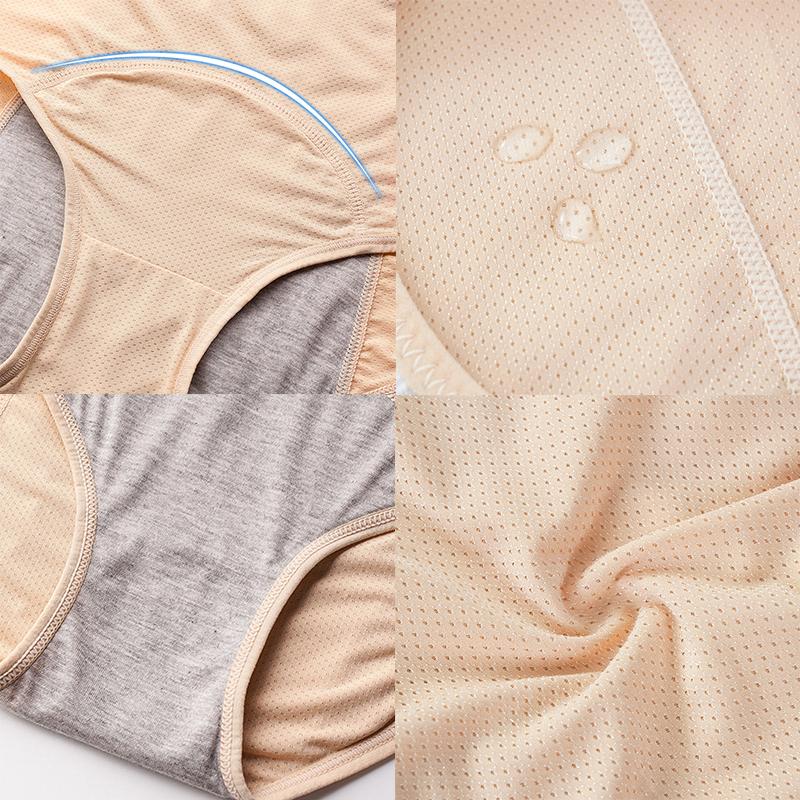3Pack Women Menstrual Period Breathable Panties Antibacterial Cozy Waterproof Underpants Brief