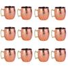12 stuks Cocktailbeker Moscow Mule Gehamerde Koperen Bekers Metalen Beker Roestvrij Staal Bier Wijn Koffiekop Tazas Drinkgerei Barware