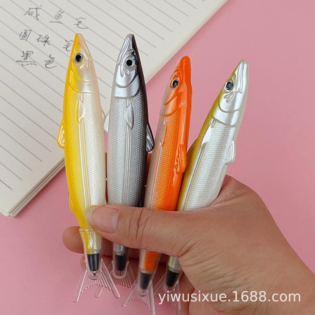 Creative Xianyu Simulation Idle Pen 0.5m Black - Fun Fish-Shaped Ballpoint for Students