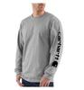 Carhartt Signature Sleeve Logo Long Sleeve US Gray Men's T-Shirt K231, Size Medium, Color