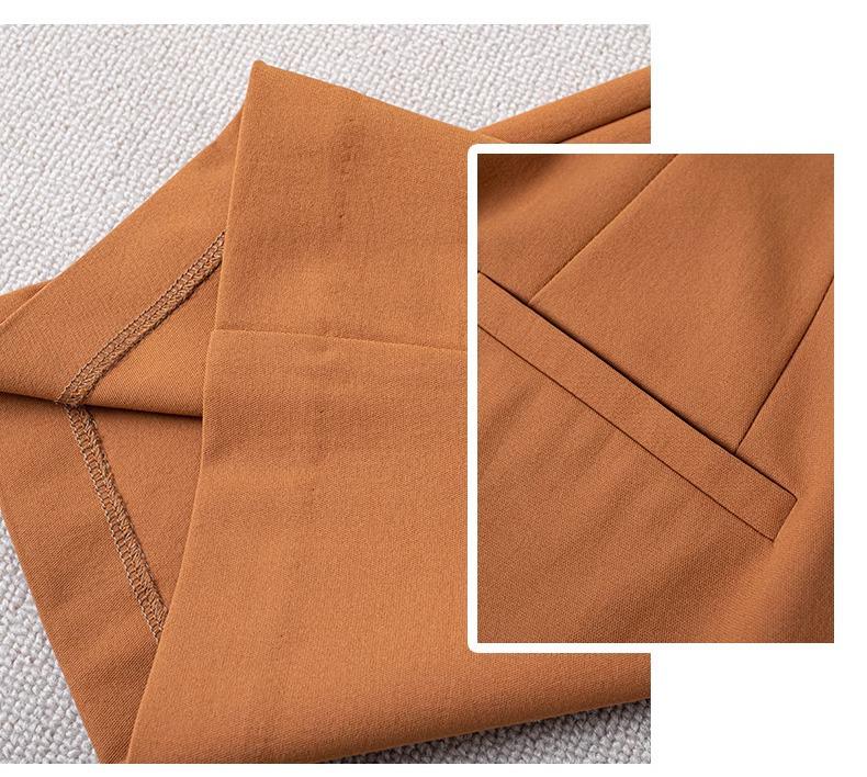 Women's High-Waist Slimming Orange Flared Pants - Spring 2025 Collection