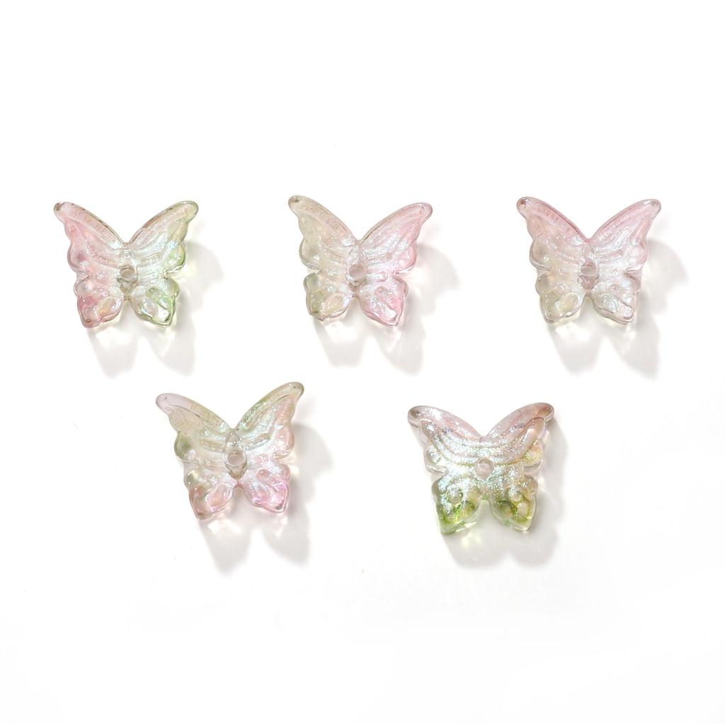 10 ks Skleněné motýlkové korálky s ocáskem Volné distanční korálky pro výrobu šperků DIY Náramek Náhrdelník