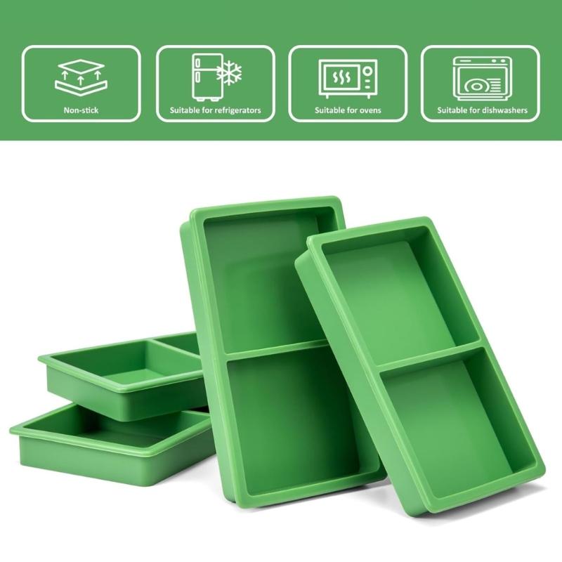 Pack of 4 Reusable Food Molds Silicone Texture Suitable for Freeze Dryer Trays Nonslip Dividers Dishwasher Safe