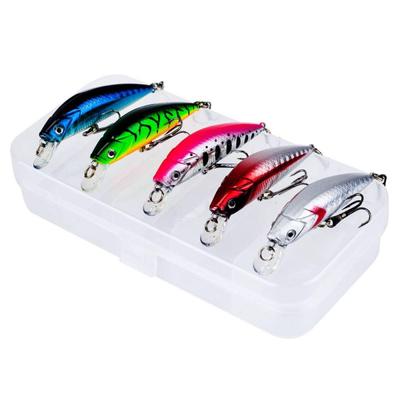 5 Stück 5,7 cm 6 g Japanischer Stil Sinking Minnow vibrierende Fünf-Augen-Angelköder, künstlicher Köder für alle Schwimmtiefen, Minnow Hard