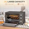21L Mini Countertop Oven, 100 degrees C-230 degrees C Adjustable Temp - Grey