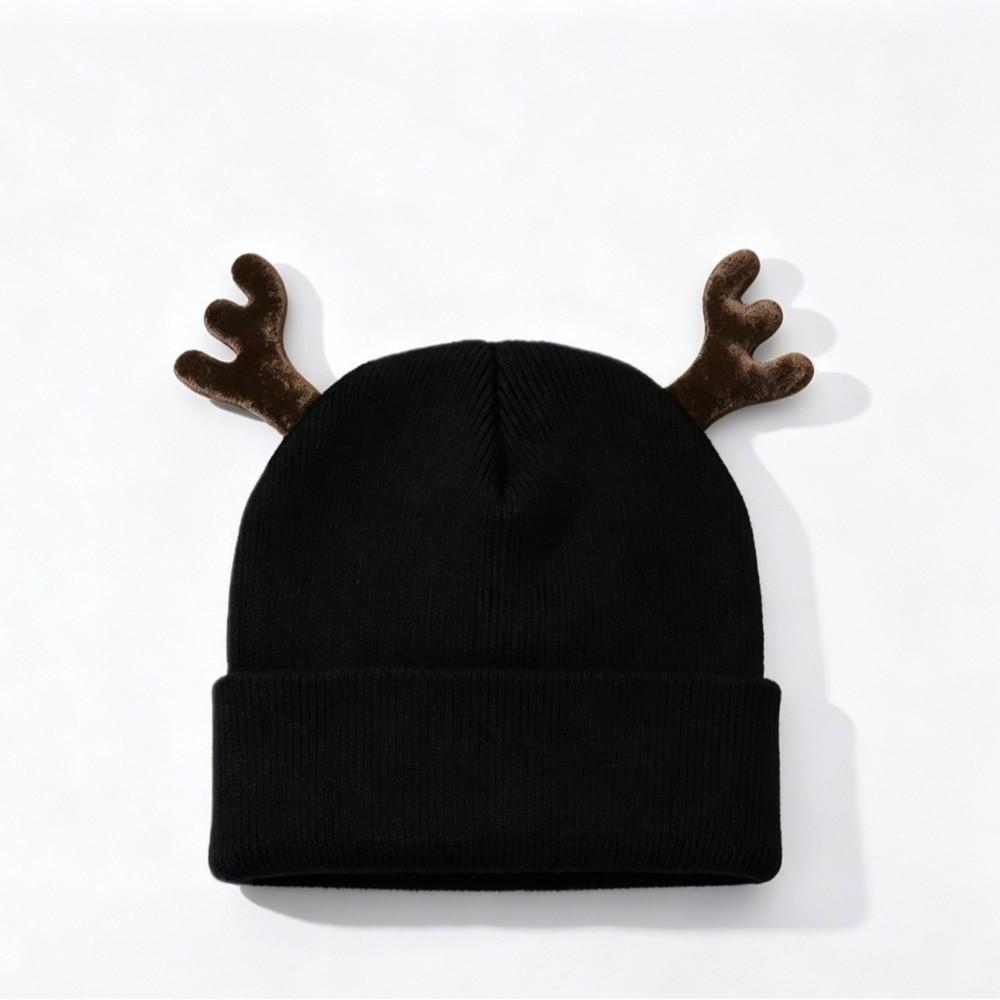 Soft Knit Beanie Cap Warm Deer Horn Beanie Party Reindeer Antler Hat Christmas