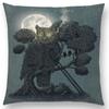 Sofa Throw Pillow Cover Home Decor Cute Little Ghost Sailing Whale Ocean Diver Print Cushion