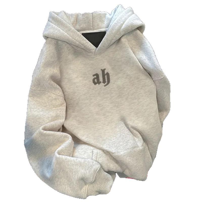 Women's Oversized Pure Cotton Fleece-Lined Hooded Sweatshirt - Autumn/Winter Chic