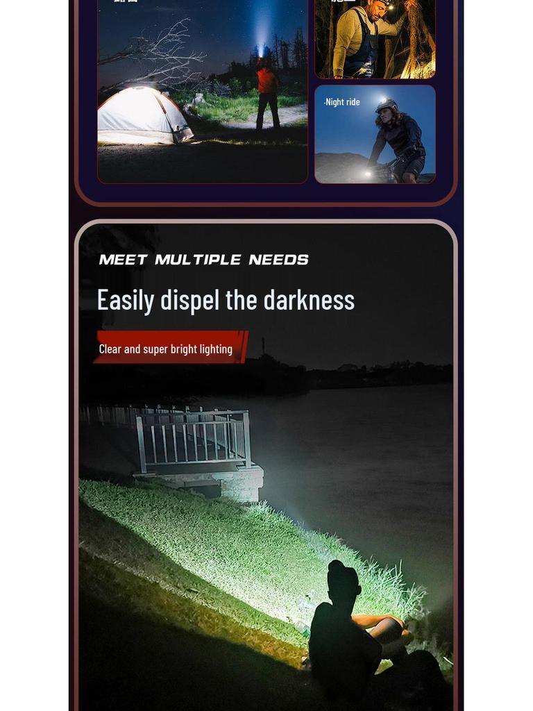Multi-Function LED Headlamp with Hand Wave Activation for Caving, Patrol, Night Riding, and Fishing; Long Battery Life.