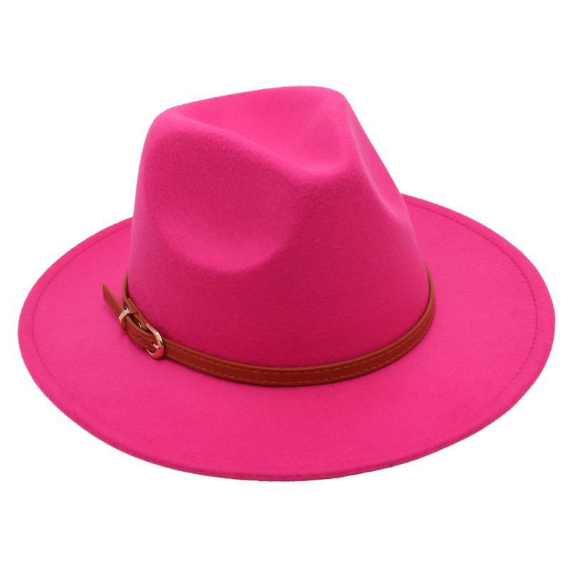 Gürtelschnalle Nostalgisches Zylinder-Modell Jazzhut Männer und Frauen Temperament Filzhut Eleganter Wollhut