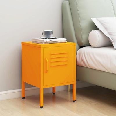 Vidaxl Bedside Table, Yellow, 35X35X51 Cm, Steel