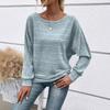 Women's Round Neck Long Sleeve Knit Sweater Loose Fit Casual Fashion Pullover Top
