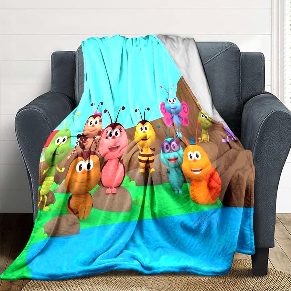 1Pc Bugs Garden Blanket For Couch Bed Plush Cozy Fuzzy Blanket Super Soft Warm Blankets For Fall And Winter 09187