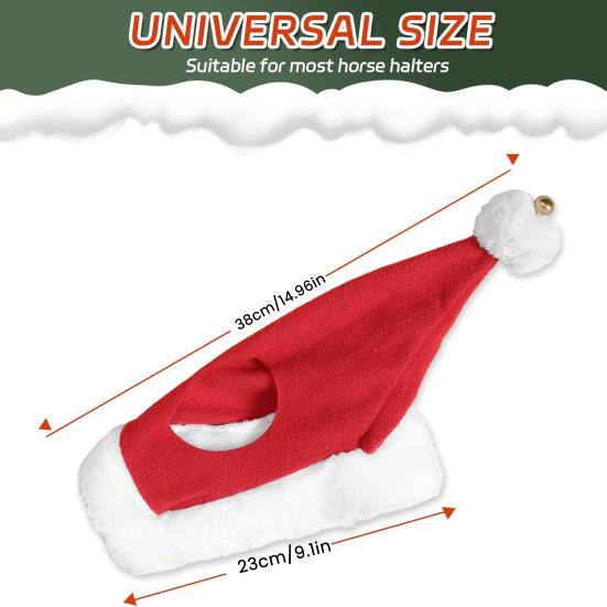 Yousheng Christmas Horse Hat Universal Winter Thick Warm Red Velvet Santa Hat Xmas Horse Decoration Costume Accessories Party Supplies