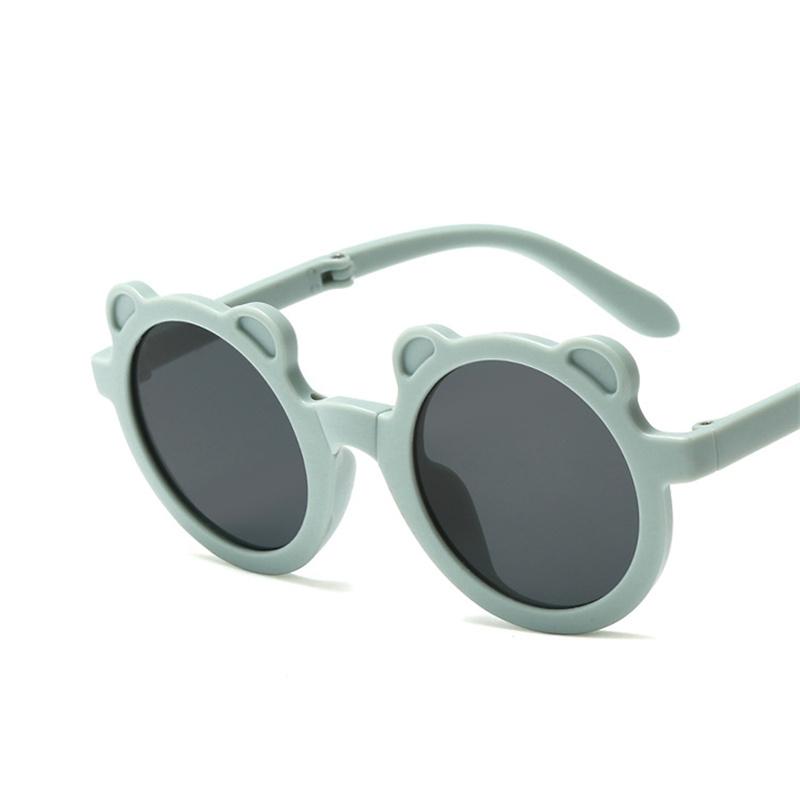 

Девочки Мальчик Складные Круглые Маленькие Солнцезащитные Очки Медведь С Коробкой Винтажные Классические Солнцезащитные Очки С Чехлом Портативные Очки Uv400 only 1pcs sunglasses