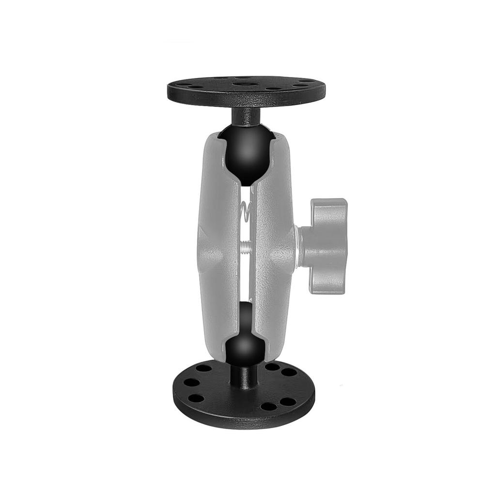 1 Inch/25mm Aluminum Ball Mount Base with AMPS Round Plate Compatible with RAM Mount Double Socket Arm for Fish Finder GPS