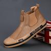 Autumn Leather Casual Sneakers Men Fashion Yellow Mens High Top Shoes Leather Moccasins Comfortable Loafers Shoes For Men 2024