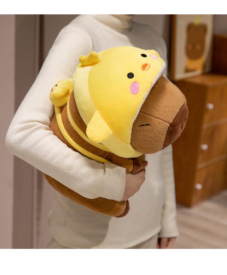 Capybara Plush Toy: Cartoon Backpack & Removable Doll