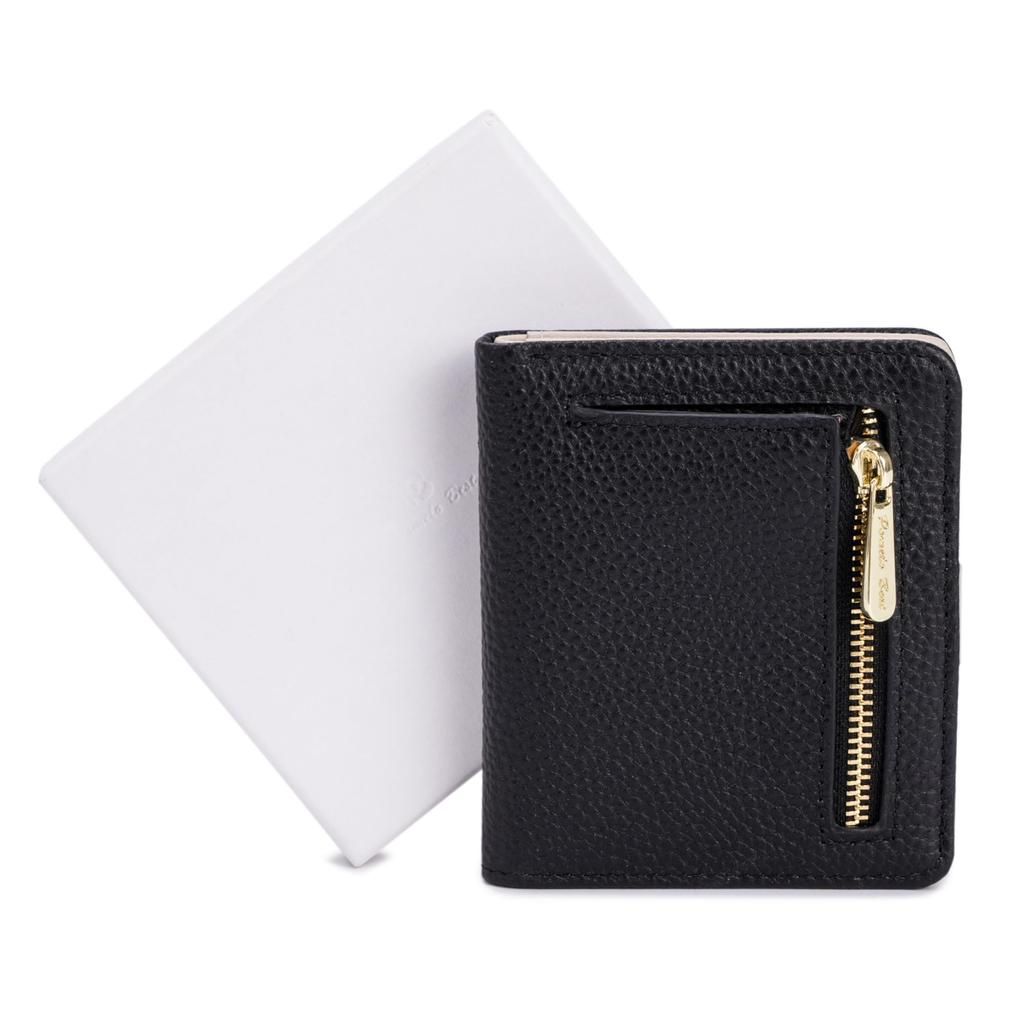 Pomelo Best Mini Wallet, Genuine Leather, Women's, Bifold, Box-Shaped Wallet with Folding Bill Holder, Coin Purse, Small, Compact, Lightweight, Thin,