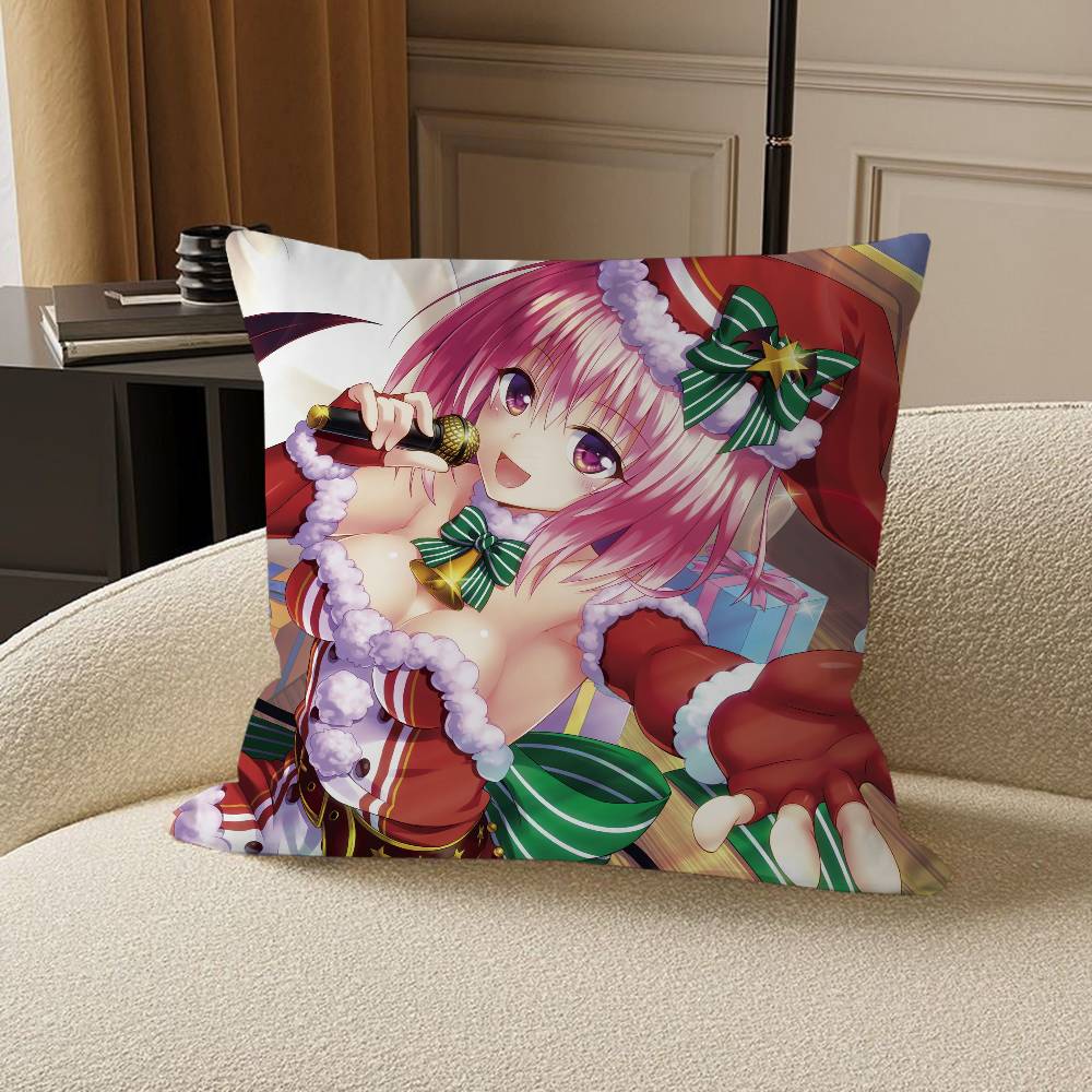 Anime T-To Love-Ru Personalized Pillow Cover Kids Bedroom Wild Party Decor Pillowcase Kid Birthday Shower Gift