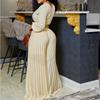 Chic and Comfortable European and American Style V-neck Tie-back Pressed Pleated Plus Size Jumpsuit for Women In Summer
