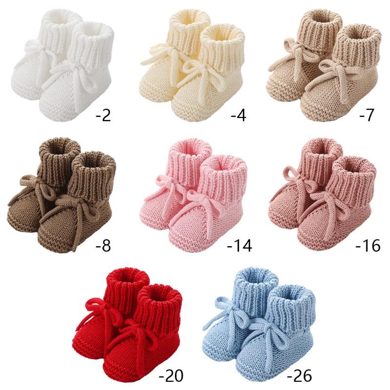New Baby Bow Tie Knitted Sock Shoes Non-Slip Soft Sole First Walker Socks Cute Crawling Sock for Infants Toddler Footwear