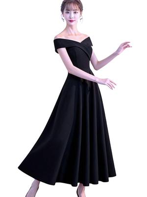 ISLAYCAOLILA DV3 Artemi Dress Short High Cabaret Mini Club Party Dress Women's (Small, Black) - Flared, Long, Off-the-Shoulder, Maxi, Wide, V-Neck,