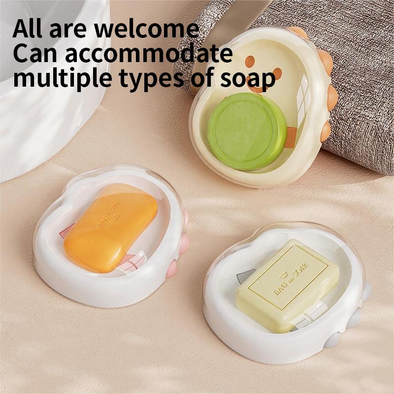 Creative double-layer portable travel soap box with lid - bathroom countertop drainage soap tray, dustproof and moisture-proof