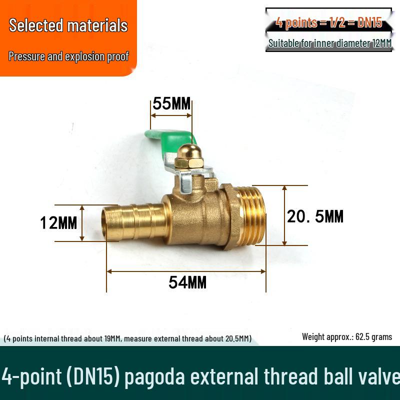 Check Valve: All-Copper Pneumatic Ball Valve – Thickened Tap Water Pipe Switch, Available in 4, 6, and 2-Point Mini Sizes